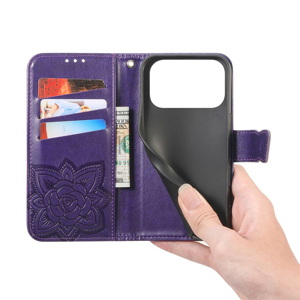 For Blackview Wave 7C Case with Strap Butterfly Pattern PU Leather Wallet Phone Cover