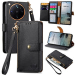 For Oppo Find X9 Ultra 5G Case RFID Blocking Zipper Pocket Leather Wallet Phone Cover with Strap
