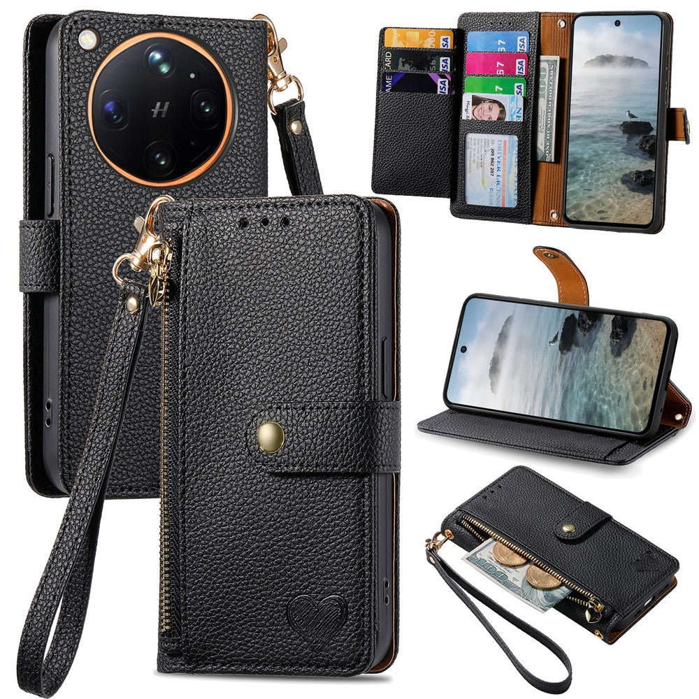 For Oppo Find X9 Ultra 5G Case RFID Blocking Zipper Pocket Leather Wallet Phone Cover with Strap