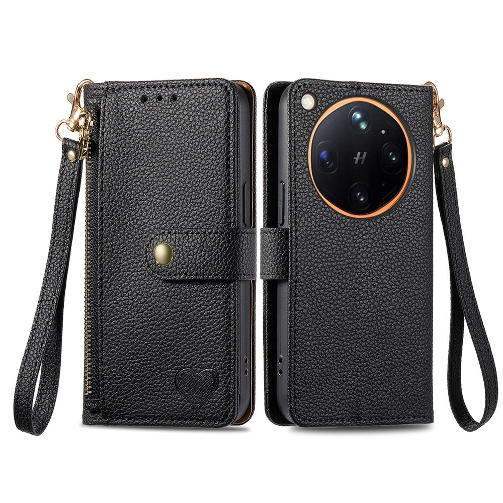 For Oppo Find X9 Ultra 5G Case RFID Blocking Zipper Pocket Leather Wallet Phone Cover with Strap