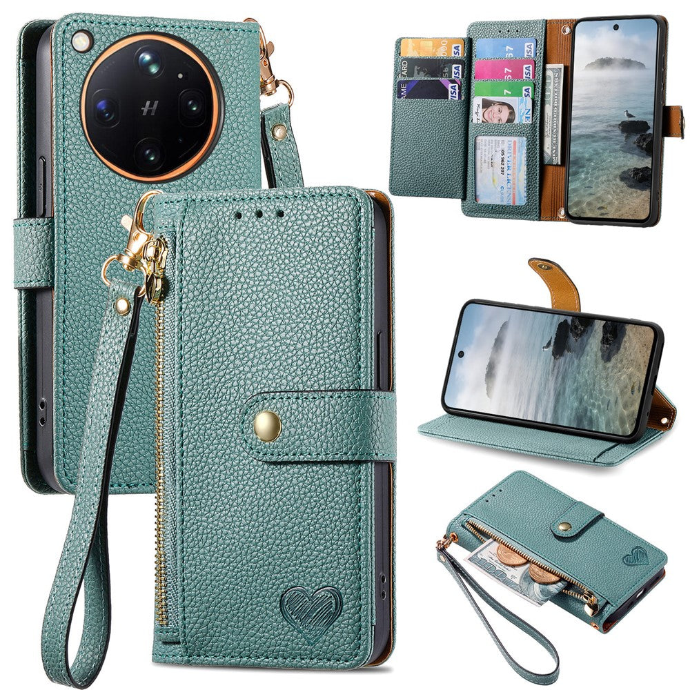 For Oppo Find X9 Ultra 5G Case RFID Blocking Zipper Pocket Leather Wallet Phone Cover with Strap