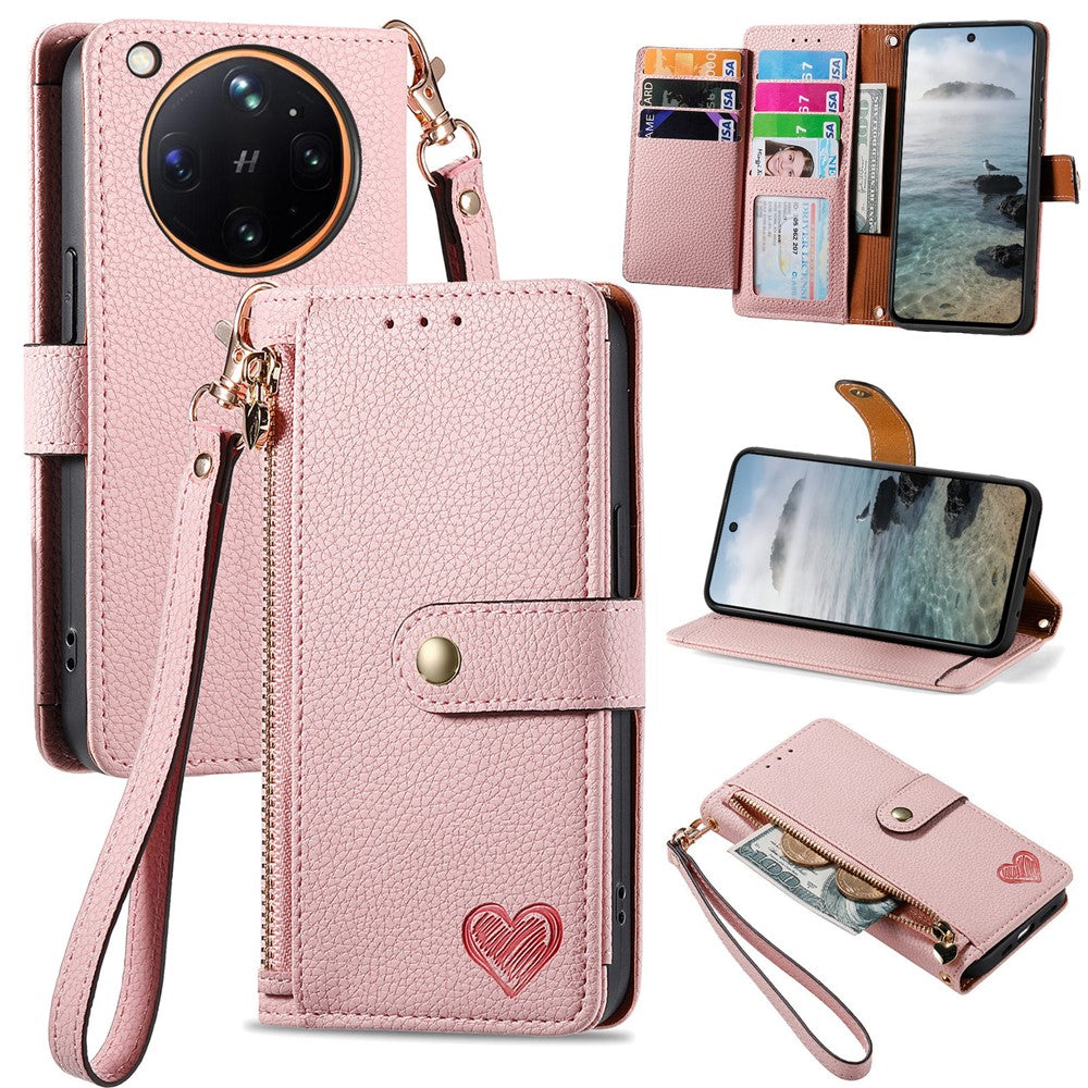 For Oppo Find X9 Ultra 5G Case RFID Blocking Zipper Pocket Leather Wallet Phone Cover with Strap