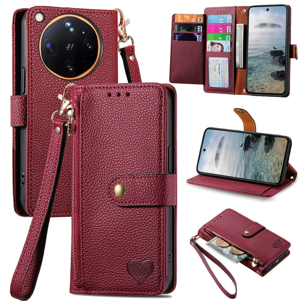 For Oppo Find X9 Ultra 5G Case RFID Blocking Zipper Pocket Leather Wallet Phone Cover with Strap