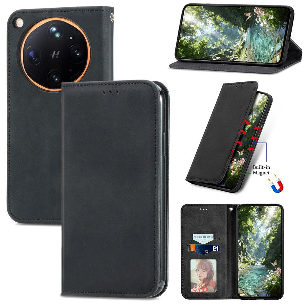 For Oppo Find X9 Ultra 5G Leather Case with Card Holder Magnetic Absorption Phone Cover