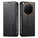 For Oppo Find X9 Ultra 5G Case Wallet Tri-Color Stitching Leather Phone Cover with Elastic Wristband