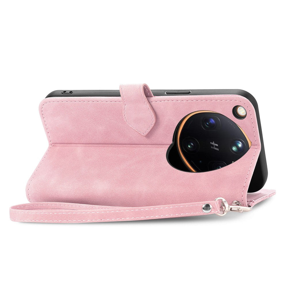For Oppo Find X9 Ultra 5G Zipper Wallet Case with Strap Flower Imprint PU Leather Phone Cover