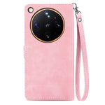 For Oppo Find X9 Ultra 5G Zipper Wallet Case with Strap Flower Imprint PU Leather Phone Cover