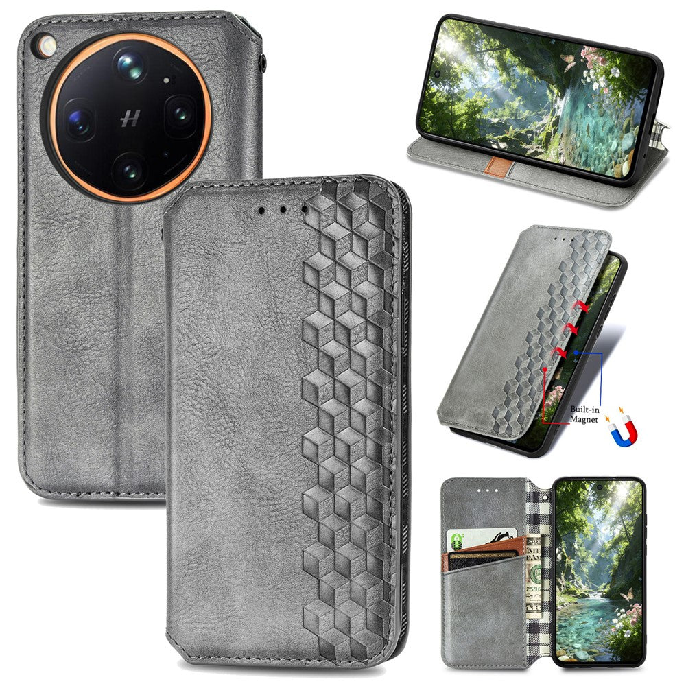 For Oppo Find X9 Ultra 5G Case Rhombus Imprint PU Leather Wallet Phone Cover