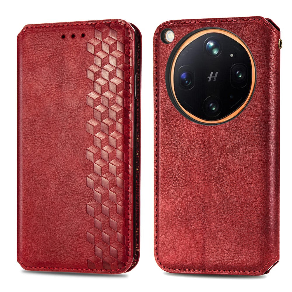 For Oppo Find X9 Ultra 5G Case Rhombus Imprint PU Leather Wallet Phone Cover