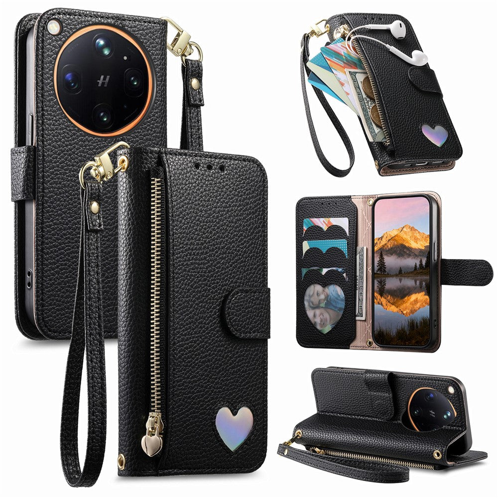 For Oppo Find X9 Ultra 5G Case Zipper Pocket TPU PU Leather Wallet Phone Cover with Strap