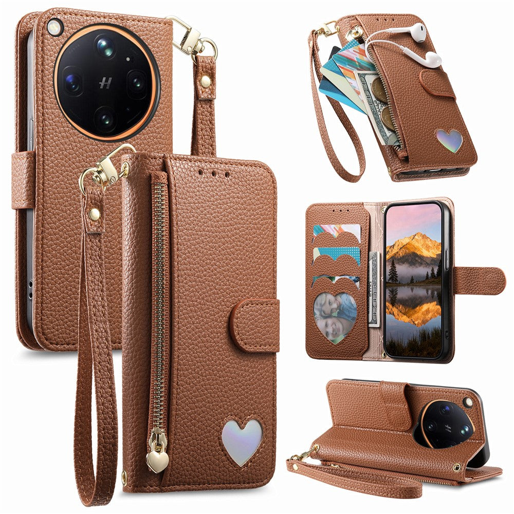 For Oppo Find X9 Ultra 5G Case Zipper Pocket TPU PU Leather Wallet Phone Cover with Strap