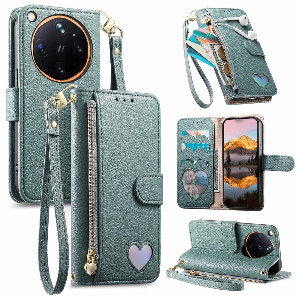 For Oppo Find X9 Ultra 5G Case Zipper Pocket TPU PU Leather Wallet Phone Cover with Strap