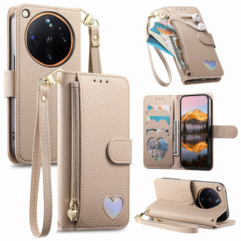 For Oppo Find X9 Ultra 5G Case Zipper Pocket TPU PU Leather Wallet Phone Cover with Strap