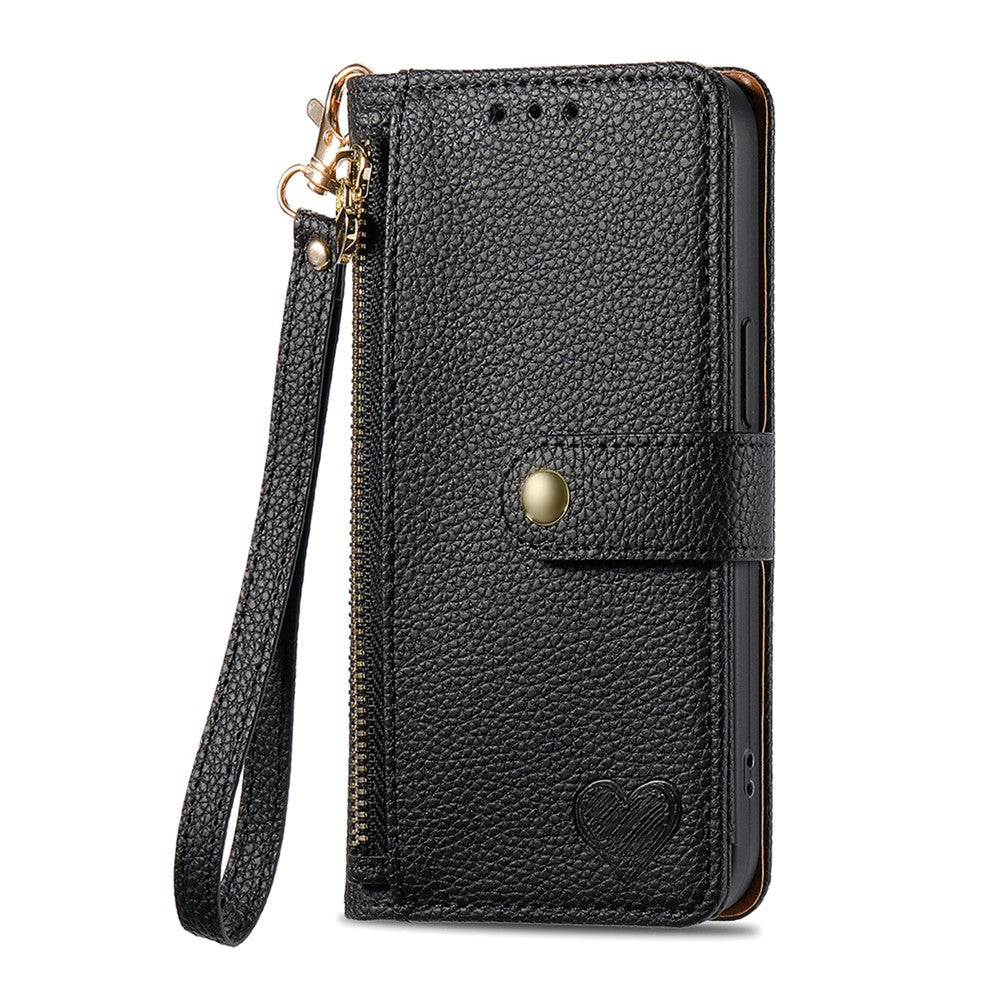 For vivo V70 FE 5G Case RFID Blocking Zipper Pocket Leather Wallet Phone Cover with Strap