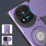 For Xiaomi Redmi Note 14 Pro+ 5G Case with Slide Camera Cover Ring Kickstand PC + TPU Phone Shell
