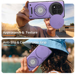 For Xiaomi Redmi Note 14 Pro+ 5G Case with Slide Camera Cover Ring Kickstand PC + TPU Phone Shell