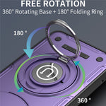 For Xiaomi Redmi Note 14 Pro+ 5G Case with Slide Camera Cover Ring Kickstand PC + TPU Phone Shell
