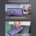 For Xiaomi Redmi Note 14 Pro+ 5G Case with Slide Camera Cover Ring Kickstand PC + TPU Phone Shell