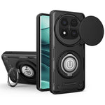 For Xiaomi Redmi Note 14 Pro+ 5G Case with Slide Camera Cover Ring Kickstand PC + TPU Phone Shell