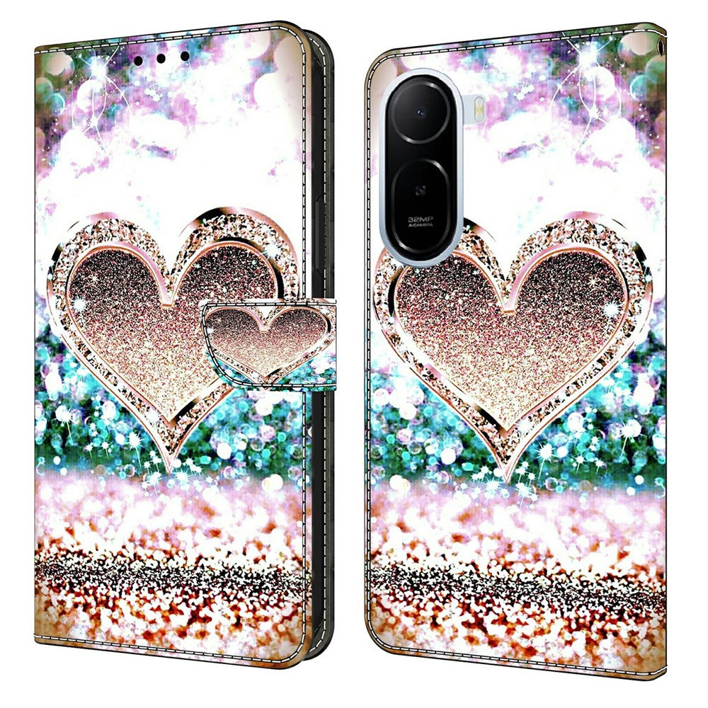 Wallet Case for Xiaomi Redmi A7 Pro 4G (171.56mm) / A7 Pro 5G / Poco C85x 5G 3D Pattern PU Leather Phone Cover with Stand