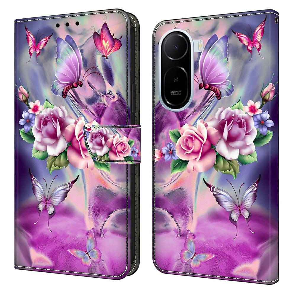 Wallet Case for Xiaomi Redmi A7 Pro 4G (171.56mm) / A7 Pro 5G / Poco C85x 5G 3D Pattern PU Leather Phone Cover with Stand