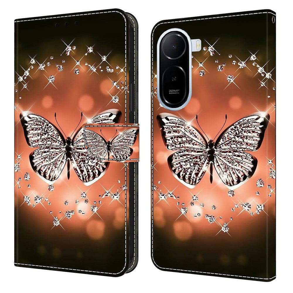 Wallet Case for Xiaomi Redmi A7 Pro 4G (171.56mm) / A7 Pro 5G / Poco C85x 5G 3D Pattern PU Leather Phone Cover with Stand