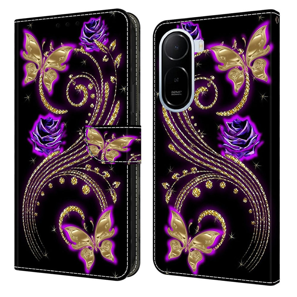 Wallet Case for Xiaomi Redmi A7 Pro 4G (171.56mm) / A7 Pro 5G / Poco C85x 5G 3D Pattern PU Leather Phone Cover with Stand