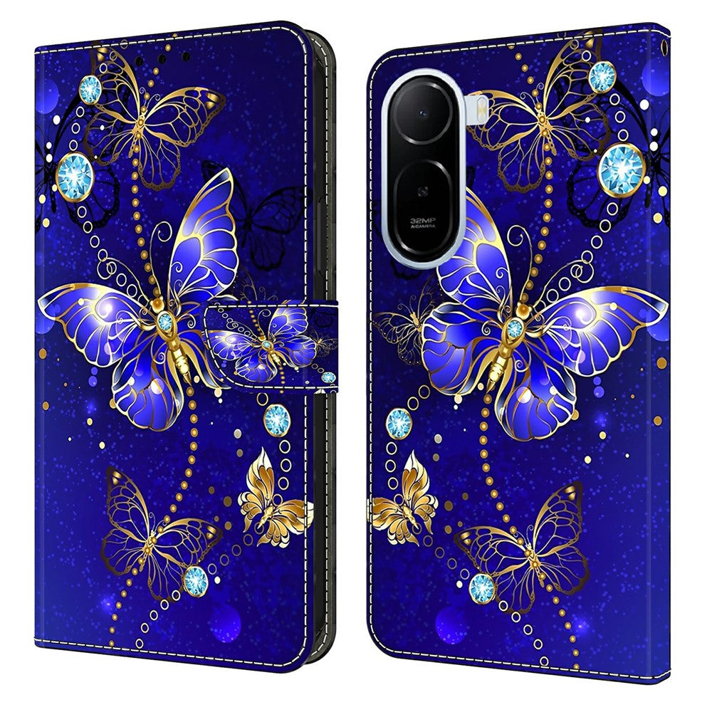 Wallet Case for Xiaomi Redmi A7 Pro 4G (171.56mm) / A7 Pro 5G / Poco C85x 5G 3D Pattern PU Leather Phone Cover with Stand