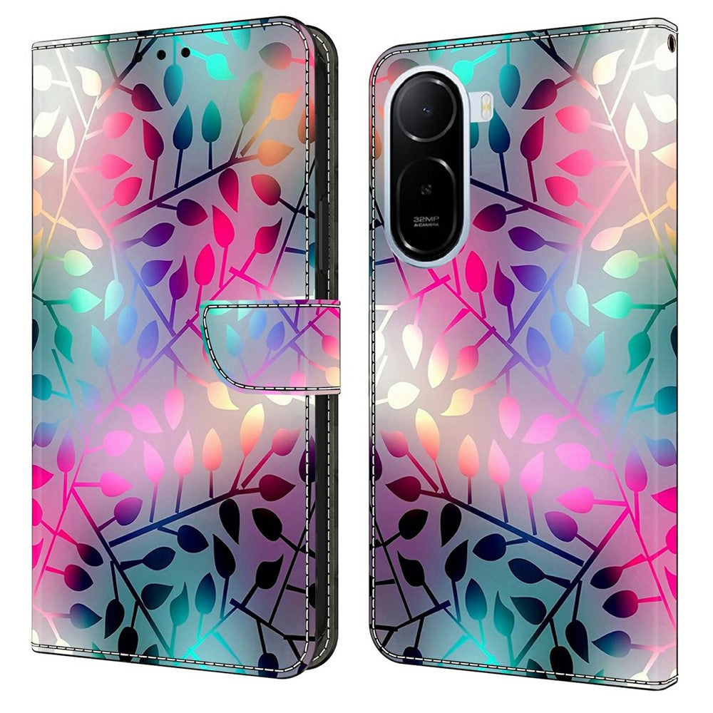 Wallet Case for Xiaomi Redmi A7 Pro 4G (171.56mm) / A7 Pro 5G / Poco C85x 5G Magnetic Clasp 3D Pattern Leather Phone Cover
