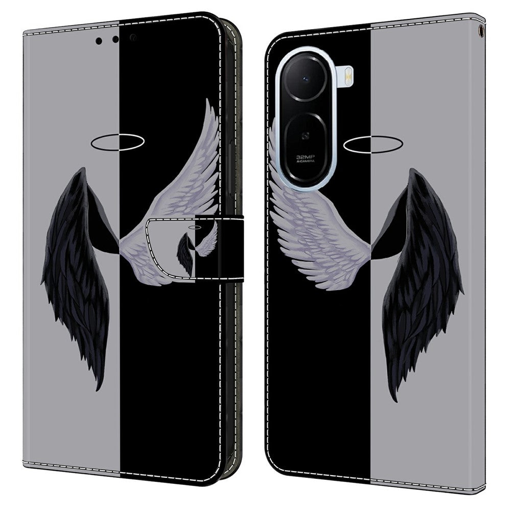 Wallet Case for Xiaomi Redmi A7 Pro 4G (171.56mm) / A7 Pro 5G / Poco C85x 5G Magnetic Clasp 3D Pattern Leather Phone Cover