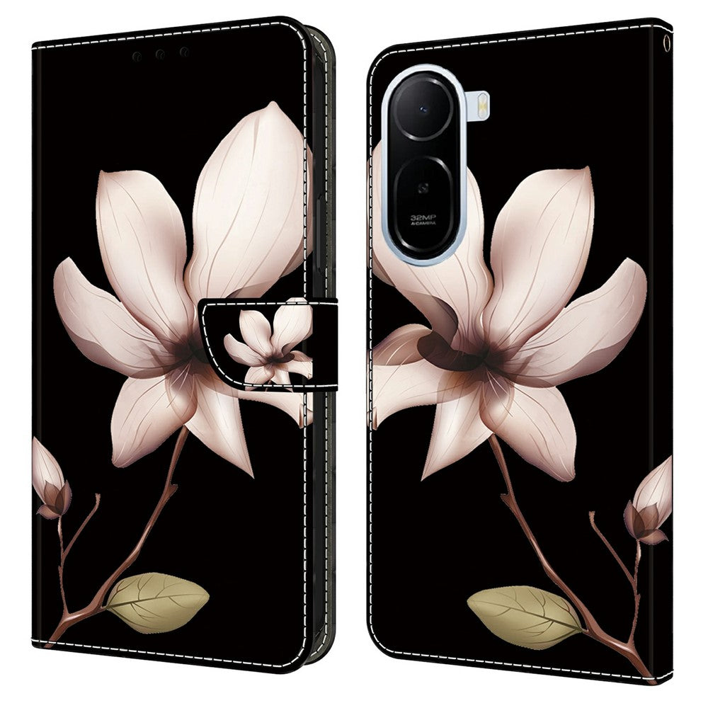 Wallet Case for Xiaomi Redmi A7 Pro 4G (171.56mm) / A7 Pro 5G / Poco C85x 5G Magnetic Clasp 3D Pattern Leather Phone Cover