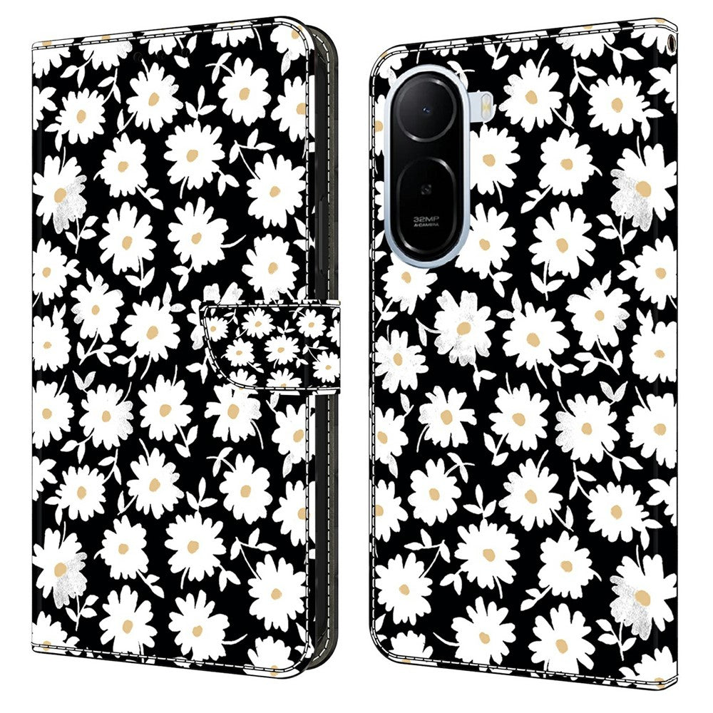 Wallet Case for Xiaomi Redmi A7 Pro 4G (171.56mm) / A7 Pro 5G / Poco C85x 5G Magnetic Clasp 3D Pattern Leather Phone Cover