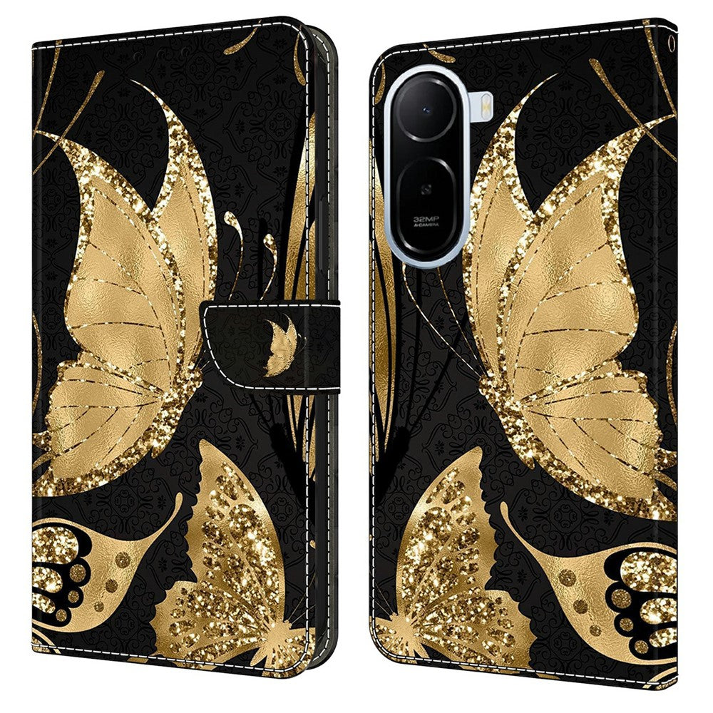 Wallet Case for Xiaomi Redmi A7 Pro 4G (171.56mm) / A7 Pro 5G / Poco C85x 5G Magnetic Clasp 3D Pattern Leather Phone Cover