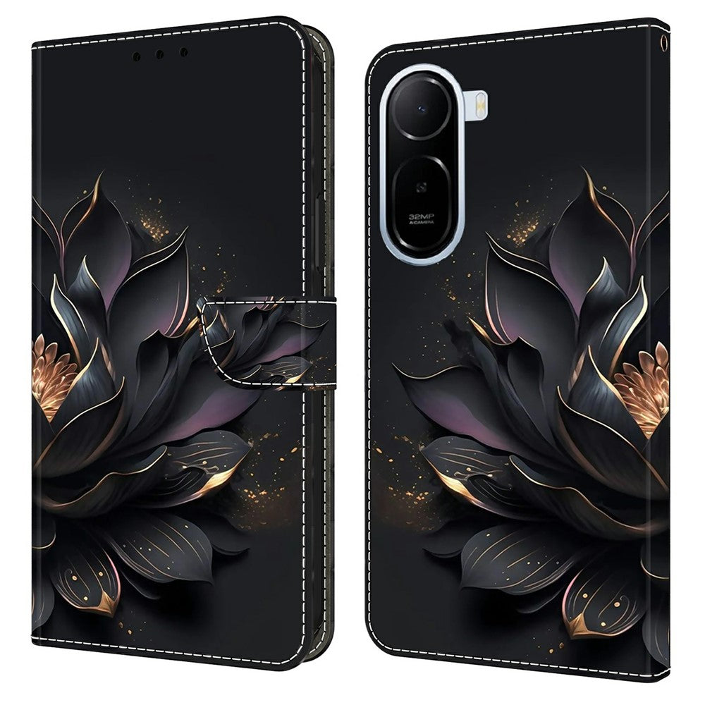 Wallet Case for Xiaomi Redmi A7 Pro 4G (171.56mm) / A7 Pro 5G / Poco C85x 5G Magnetic Clasp 3D Pattern Leather Phone Cover
