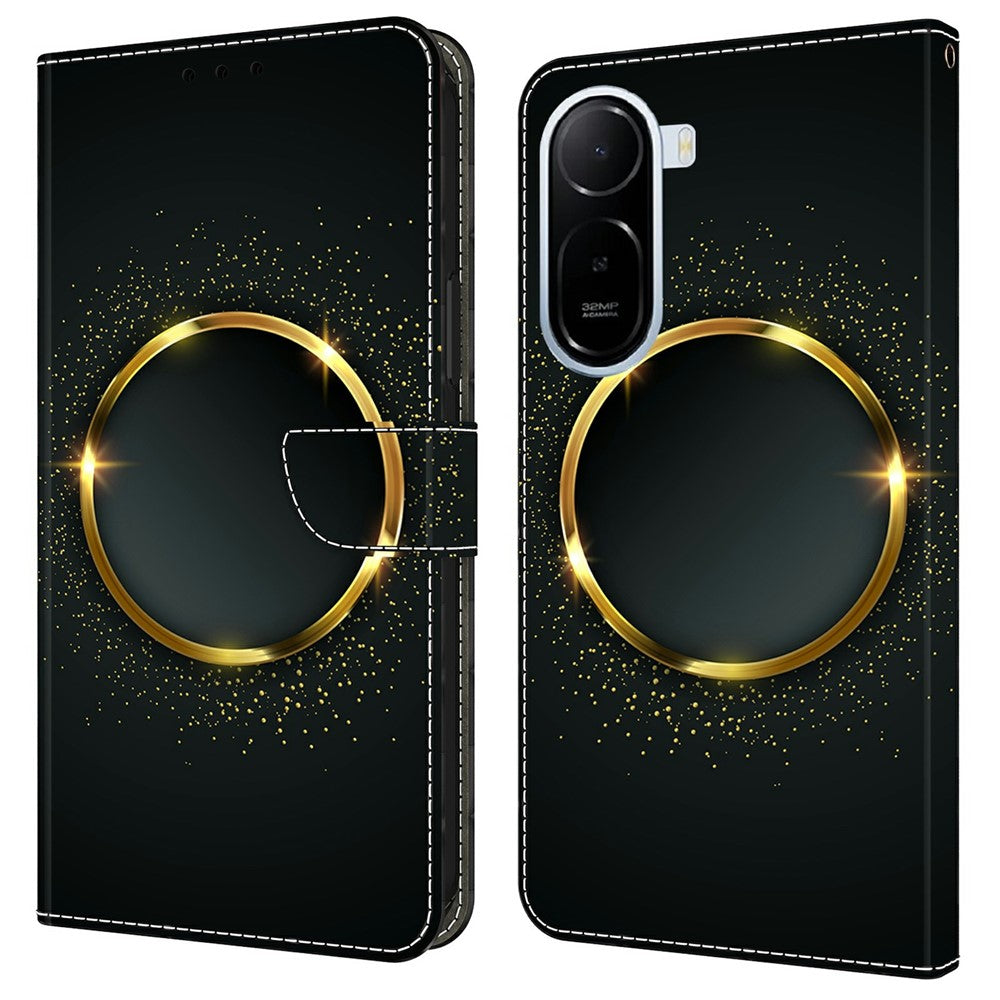Plånboksfodral för Xiaomi Redmi A7 Pro 4G (171.56mm) / Redmi A7 Pro 5G / Poco C85x 5G PU-lädermobilskal med stativ