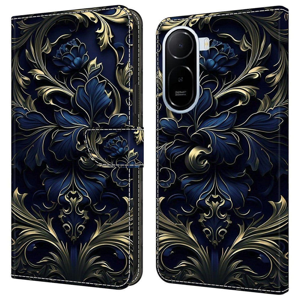 Plånboksfodral för Xiaomi Redmi A7 Pro 4G (171.56mm) / Redmi A7 Pro 5G / Poco C85x 5G PU-lädermobilskal med stativ