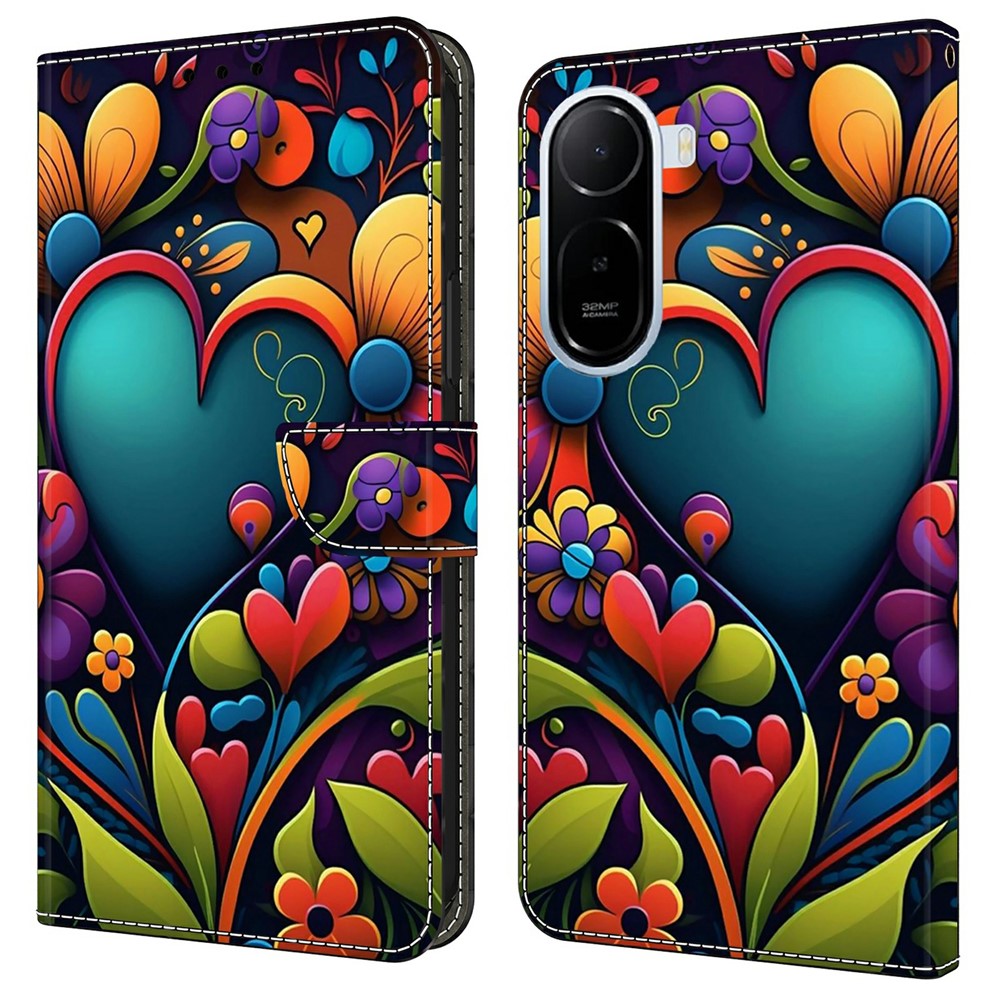 Plånboksfodral för Xiaomi Redmi A7 Pro 4G (171.56mm) / Redmi A7 Pro 5G / Poco C85x 5G PU-lädermobilskal med stativ