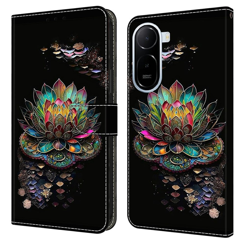 Phone Case For Xiaomi Redmi A7 Pro 5G  /  Redmi A7 Pro 4G (171.56mm)  /  Poco C85x 5G Pattern Printed TPU + PU Leather Flip Cover with Card Slot