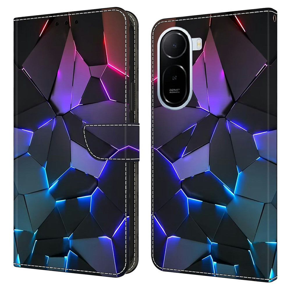 Phone Case For Xiaomi Redmi A7 Pro 5G  /  Redmi A7 Pro 4G (171.56mm)  /  Poco C85x 5G Pattern Printed TPU + PU Leather Flip Cover with Card Slot