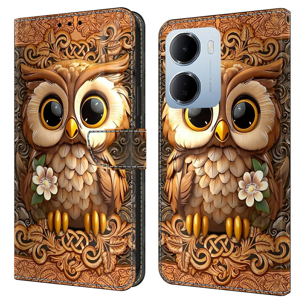 mobilskal till Xiaomi Redmi 15a 5G / R70 5G / R70m 5G Mönstertryckt TPU + PU-läder Flipfodral med kortplats