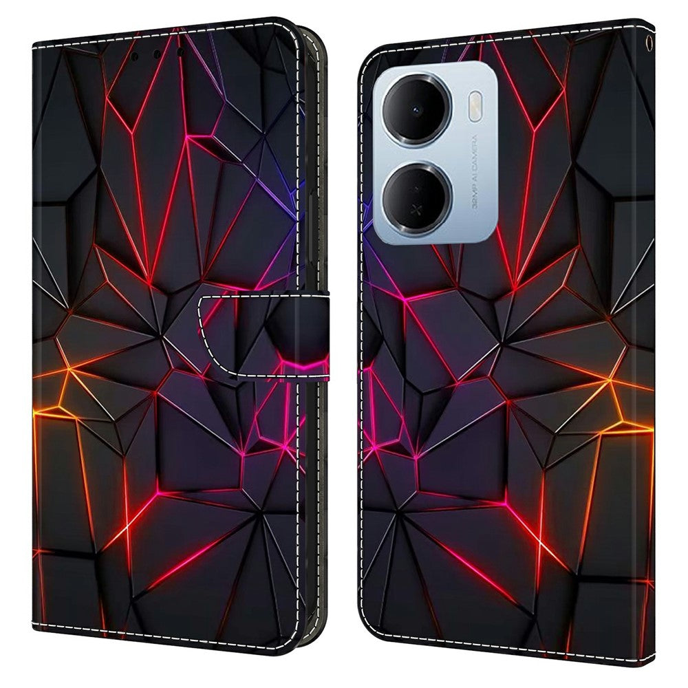 mobilskal till Xiaomi Redmi 15a 5G / R70 5G / R70m 5G Mönstertryckt TPU + PU-läder Flipfodral med kortplats