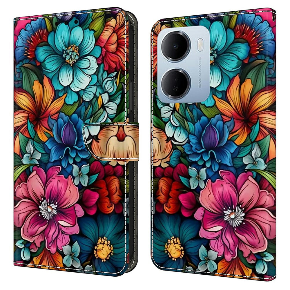 mobilskal till Xiaomi Redmi 15a 5G / R70 5G / R70m 5G Mönstertryckt TPU + PU-läder Flipfodral med kortplats