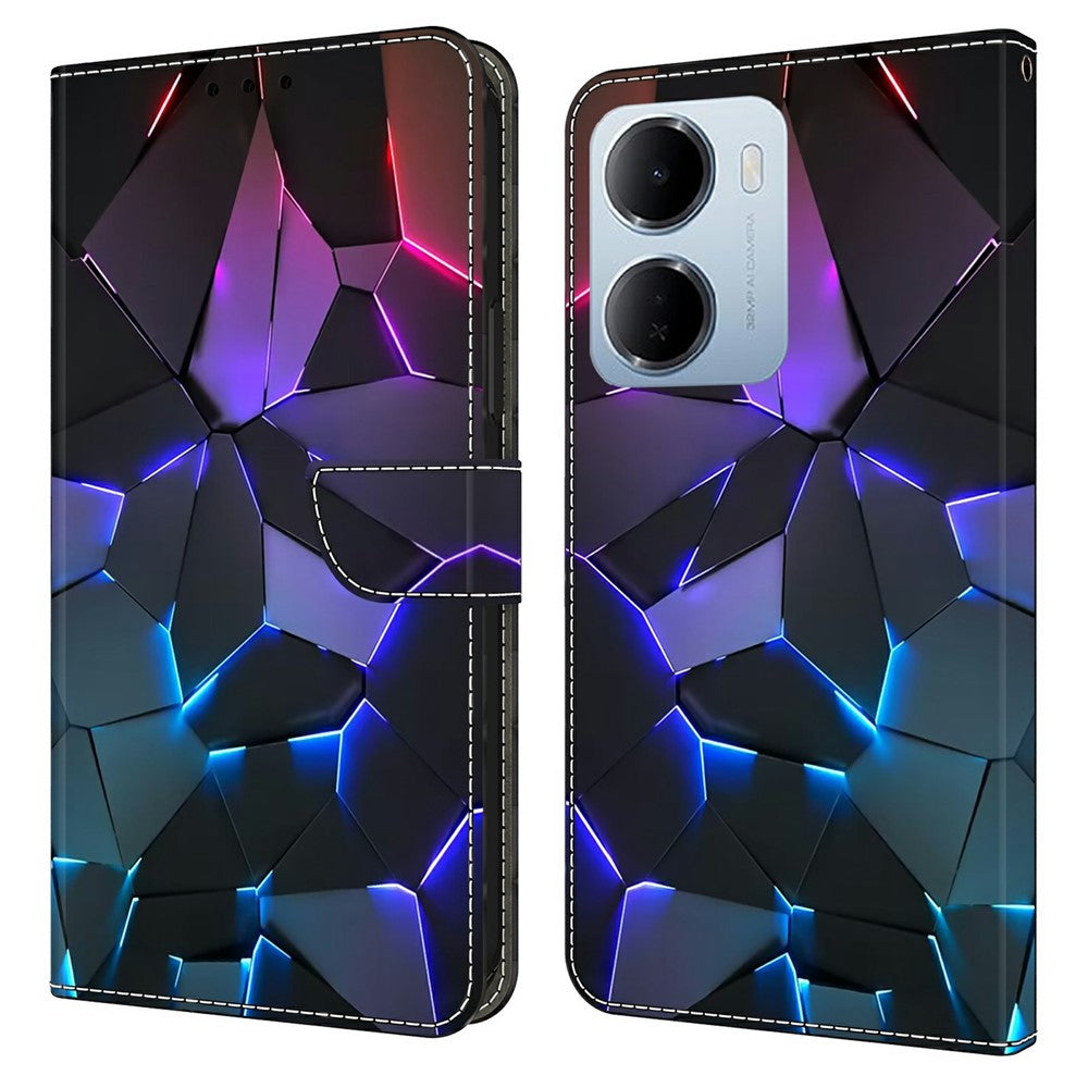 mobilskal till Xiaomi Redmi 15a 5G / R70 5G / R70m 5G Mönstertryckt TPU + PU-läder Flipfodral med kortplats