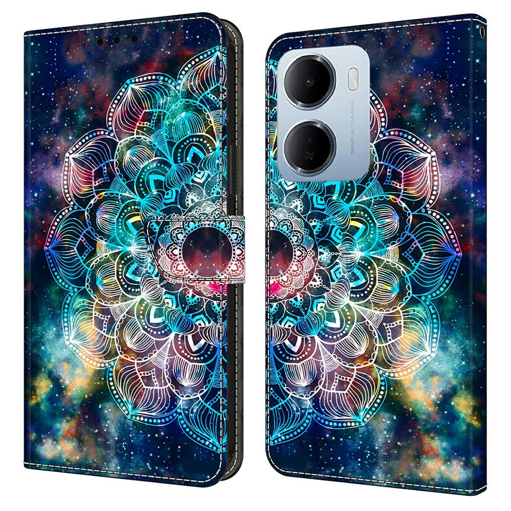 mobilskal till Xiaomi Redmi 15a 5G / R70 5G / R70m 5G Mönstertryckt TPU + PU-läder Flipfodral med kortplats