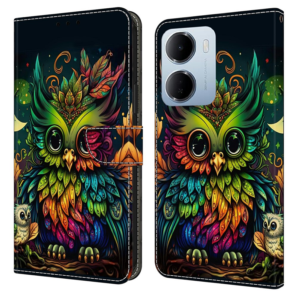 mobilskal till Xiaomi Redmi 15a 5G / R70 5G / R70m 5G Mönstertryckt TPU + PU-läder Flipfodral med kortplats