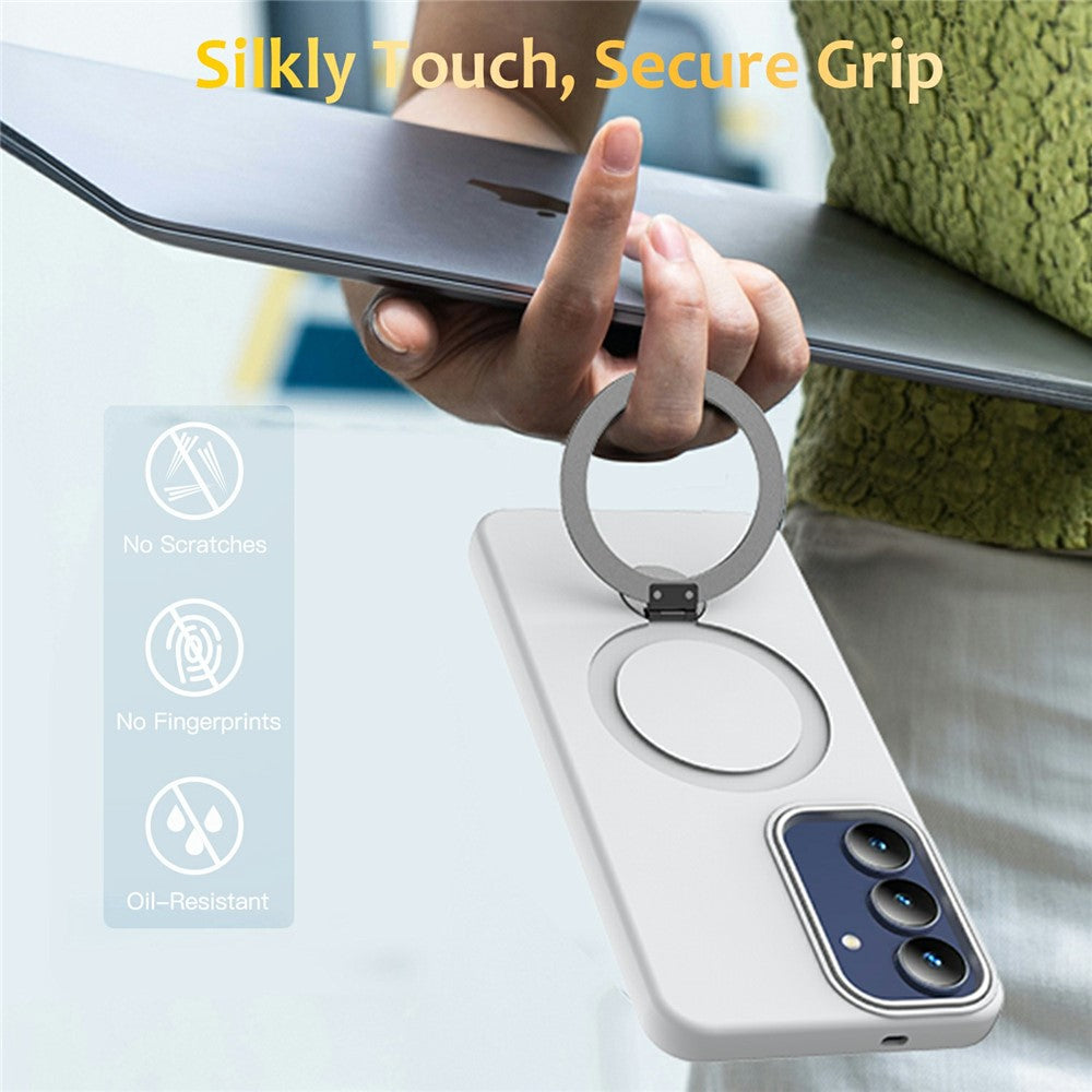 Til Samsung Galaxy A27 5G Magnetisk cover Roterende ringstativ TPU + PC bagcover