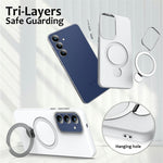 Til Samsung Galaxy A27 5G Magnetisk cover Roterende ringstativ TPU + PC bagcover