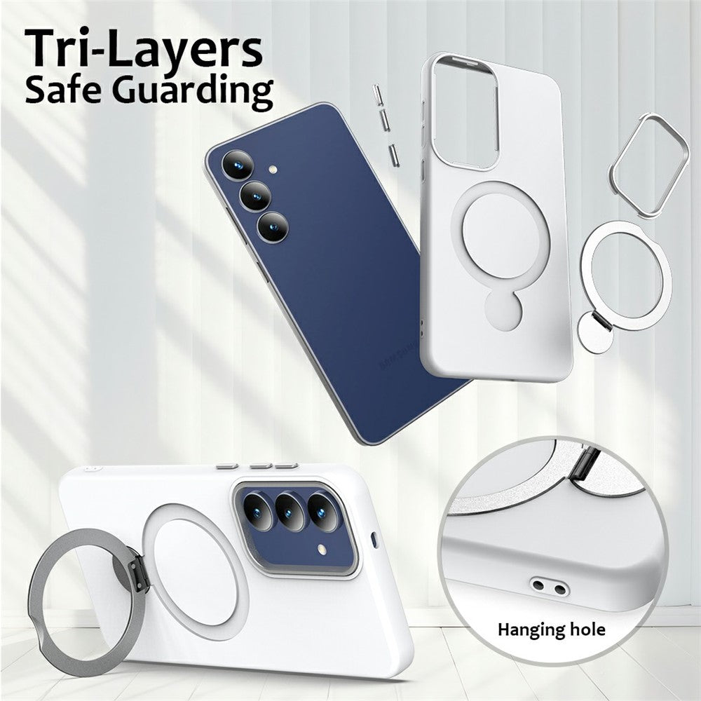 Til Samsung Galaxy A27 5G Magnetisk cover Roterende ringstativ TPU + PC bagcover