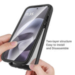 Magnetisk mobiltelefonetui 3-i-1 för Motorola Moto G77 5G / G67 5G, gennemsigtigt etui med berøringsskærm, PC, TPU og PET-skærm