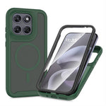 Magnetisk mobiltelefonetui 3-i-1 för Motorola Moto G77 5G / G67 5G, gennemsigtigt etui med berøringsskærm, PC, TPU og PET-skærm